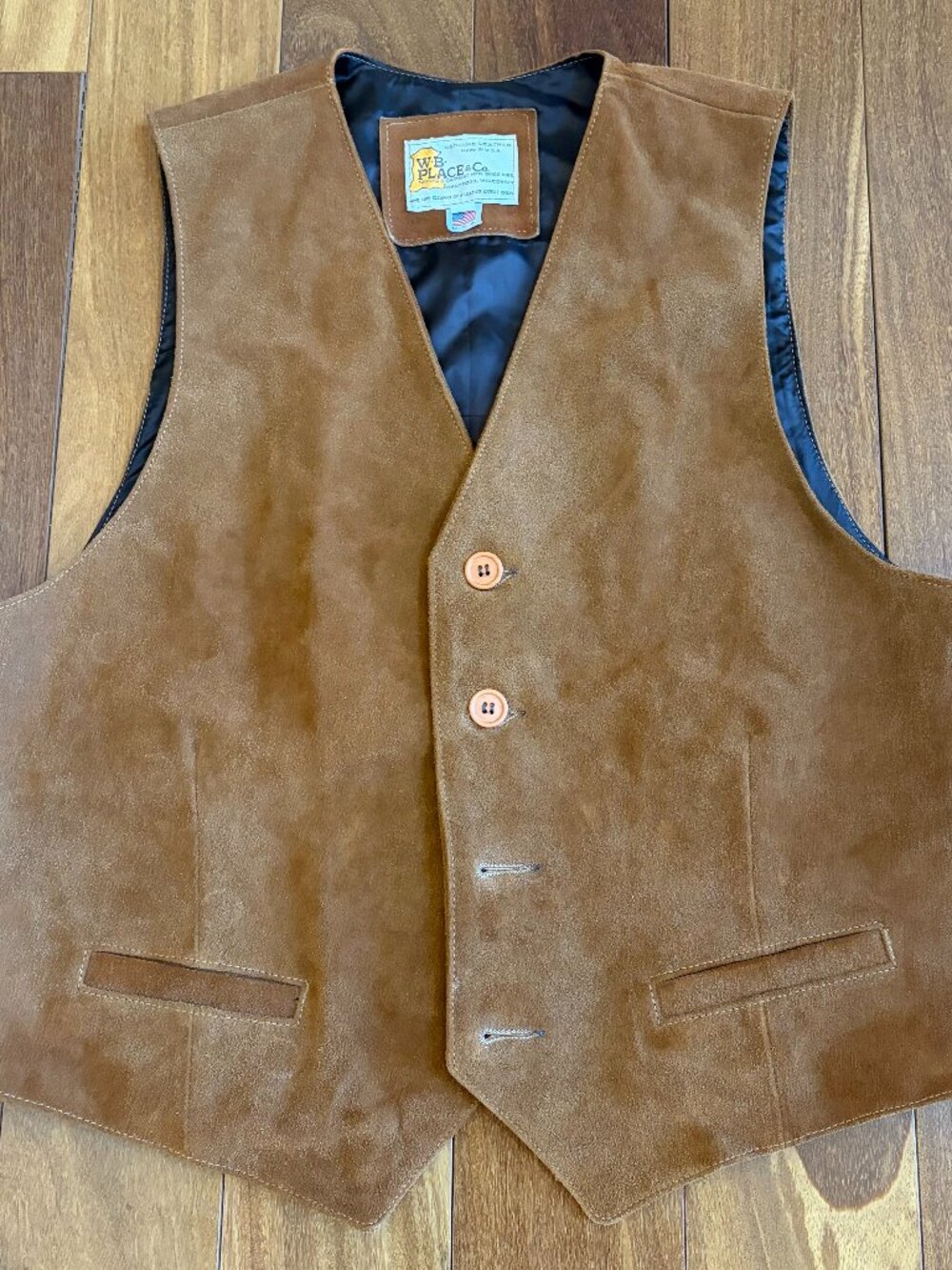 WB Place & Co 4 button Suede western vest